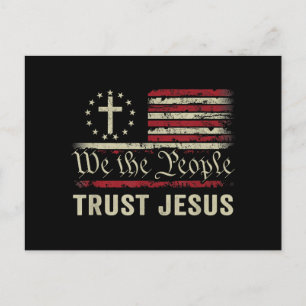 Cartes Pour Fêtes Annuelles Nous Le Peuple Faisons Confiance à Jésus - Drapeau
