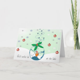 Cartes Pour Fêtes Annuelles Nous Préférerions Être Au Lac... Poisson de Noël