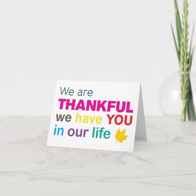 Cartes Pour Fêtes Annuelles Nous Sommes Remerciés - Salutations De Remerciemen (Devant)