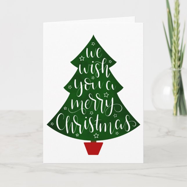 Cartes Pour Fêtes Annuelles Nous vous souhaitons un joyeux arbre de Noël (Devant)