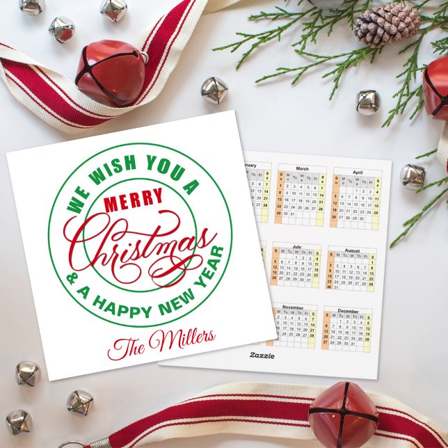 Cartes Pour Fêtes Annuelles Nous Vous Souhaitons Un Joyeux Calendrier De Noël (Créateur téléchargé)