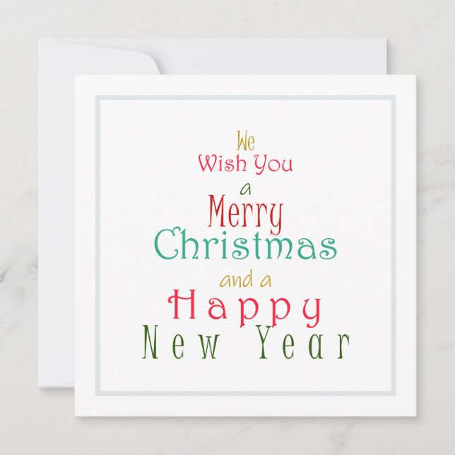 Cartes Pour Fêtes Annuelles "Nous vous souhaitons un joyeux Noël" (Devant)