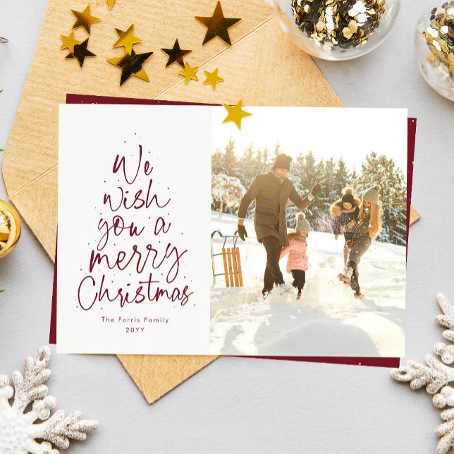 Cartes Pour Fêtes Annuelles Nous vous souhaitons un joyeux Noël amusant photo  (Créateur téléchargé)