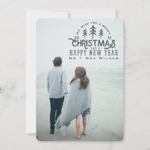 Cartes Pour Fêtes Annuelles nous vous souhaitons un Joyeux Noël cru-gris