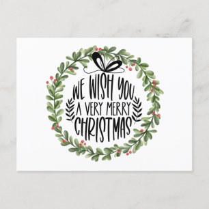 Cartes Pour Fêtes Annuelles Nous vous souhaitons un joyeux Noël Watercolor Wre