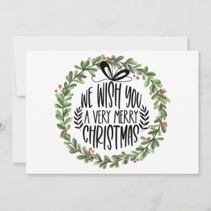 Cartes Pour Fêtes Annuelles Nous vous souhaitons un joyeux Noël Watercolor Wre