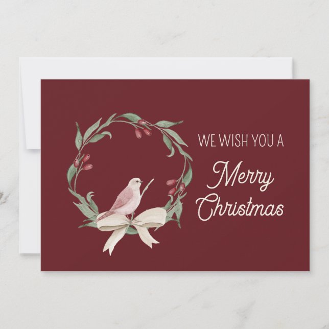 Cartes Pour Fêtes Annuelles Nous Vous Souhaitons Une Joyeuse Aquarelle De Noël (Devant)