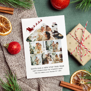 Cartes Pour Fêtes Annuelles Nouveau collage de photos de maison rouge traîneau