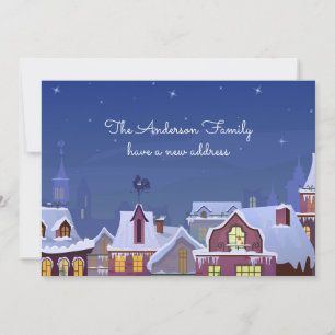 Cartes Pour Fêtes Annuelles Nouveau domicile Adresse Hiver Nous avons déménagé