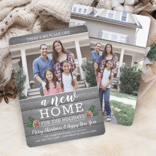 Cartes Pour Fêtes Annuelles Nouveau foyer Pinecones de Noël et bois gris 2 pho