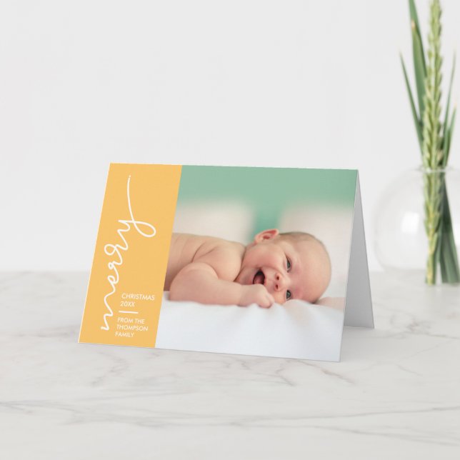 Cartes Pour Fêtes Annuelles Nouveau Joyeux Joyeux Script de Noël (Devant)