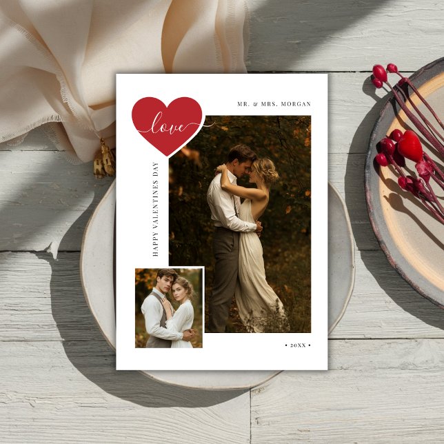 Cartes Pour Fêtes Annuelles Nouveau Marié Script Amour Tout Juste Marié Photo  (Créateur téléchargé)