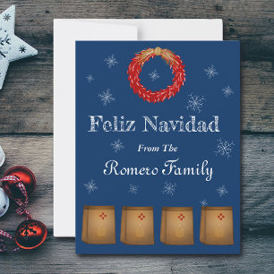 Cartes Pour Fêtes Annuelles Nouveau-Mexique Luminarias Farolitos Zia Red Chili