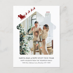 Cartes Pour Fêtes Annuelles Nouveau minimaliste Photo domiciliaire Rouge Père 