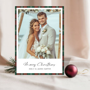 Cartes Pour Fêtes Annuelles Nouveau Plaid Juste Marié Mariage de Noël
