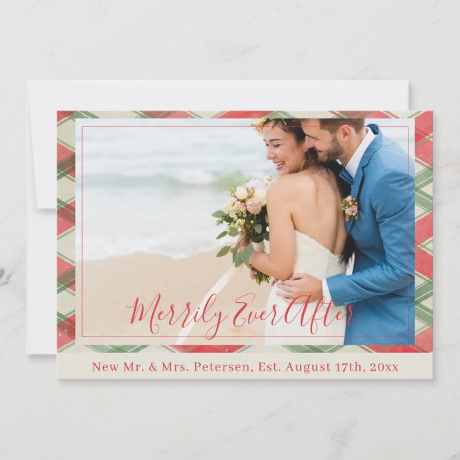Cartes Pour Fêtes Annuelles Nouveaux mariages mariés toujours après la photo d (Devant)