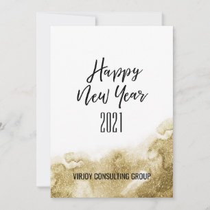 Cartes Pour Fêtes Annuelles Nouvel An 2021   Entreprise Abstrait or