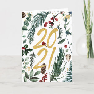 Cartes Pour Fêtes Annuelles Nouvel An 2021   Entreprise festive Épinette de pi