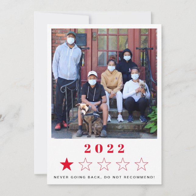 Cartes Pour Fêtes Annuelles Nouvel An 2022 Photos Red Holiday Card (Devant)