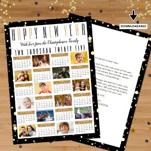 Cartes Pour Fêtes Annuelles Nouvel An 2025 Calendrier Année Examen 12 Photo