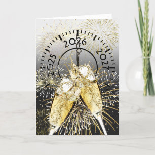 Cartes Pour Fêtes Annuelles Nouvel An 2025 Toast de Champagne