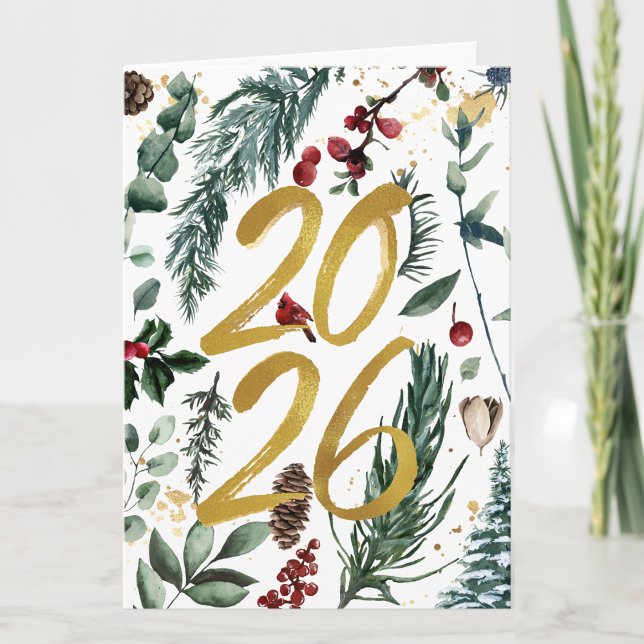 Cartes Pour Fêtes Annuelles Nouvel An 2026 | Entreprise festive pinède commerc (Créateur téléchargé)