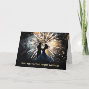 Cartes Pour Fêtes Annuelles Nouvel An Anniversaire Couple Silhouetté