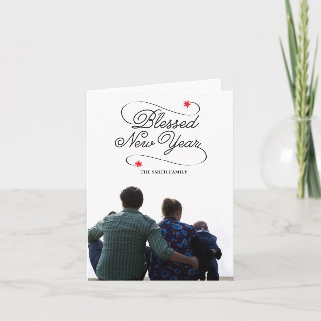 Cartes Pour Fêtes Annuelles Nouvel An béni (Devant)