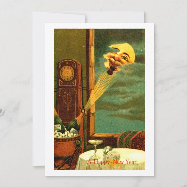 Cartes Pour Fêtes Annuelles Nouvel An Champagne 1908 (Devant)