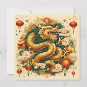 Cartes Pour Fêtes Annuelles Nouvel An chinois 2024 Année du Dragon