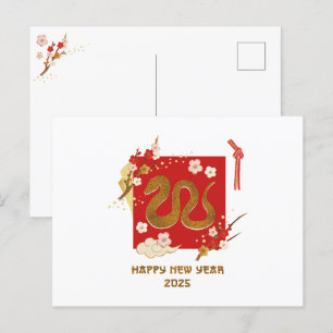 Cartes Pour Fêtes Annuelles Nouvel An Chinois 2025 Année Du Serpent