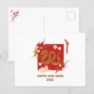 Cartes Pour Fêtes Annuelles Nouvel An Chinois 2025 Année Du Serpent