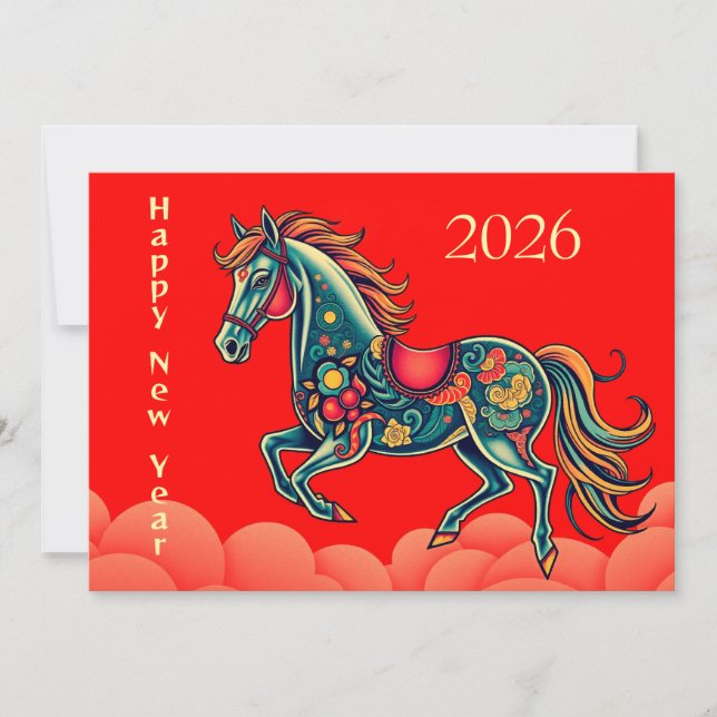 Cartes Pour Fêtes Annuelles Nouvel an chinois 2026 (Devant)