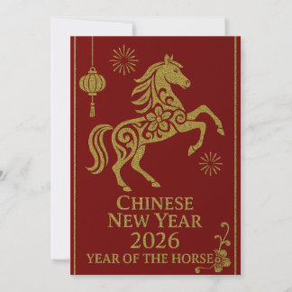 Cartes Pour Fêtes Annuelles Nouvel An chinois 2026 - Année du Cheval