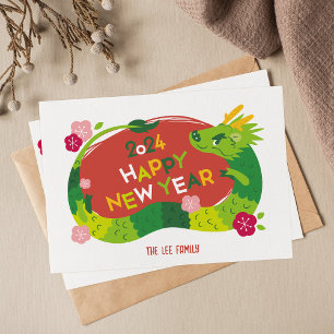Cartes Pour Fêtes Annuelles Nouvel An Chinois - Année Du Dragon 2024