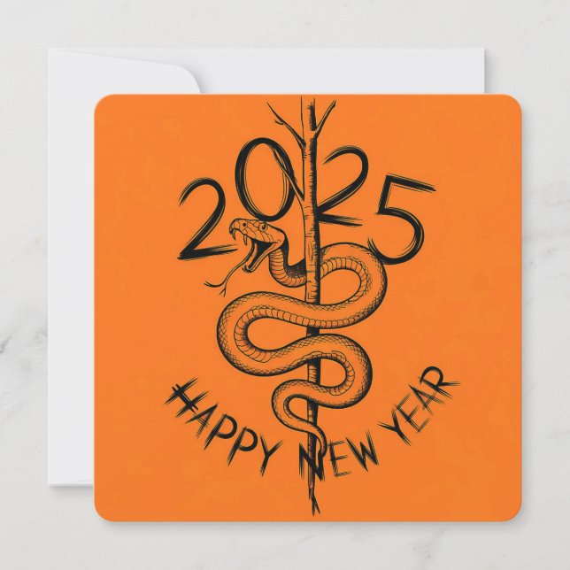 Cartes Pour Fêtes Annuelles Nouvel an chinois du serpent 2025 (Devant)