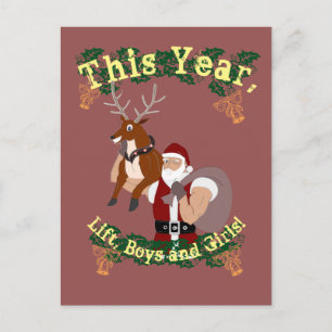 Cartes Pour Fêtes Annuelles Nouvel An de remise en forme père Noël et rennes