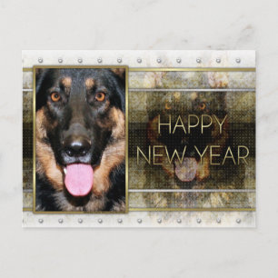 Cartes Pour Fêtes Annuelles Nouvel An - Elégance d'or - Berger allemand Kuno