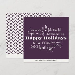 Cartes Pour Fêtes Annuelles Nouvel An Fêtes Beaucoup de salutations Eggplant