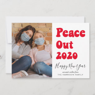 Cartes Pour Fêtes Annuelles Nouvel An Fun Peace Out 2020 Photo