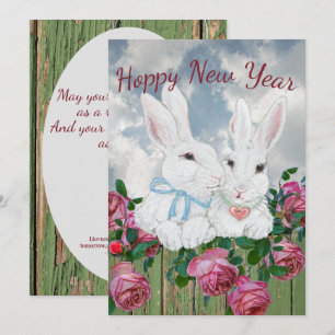 Cartes Pour Fêtes Annuelles Nouvel An Lapin Lapin Folbit Verse Inspirationnel