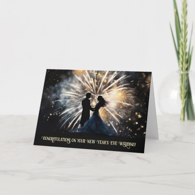 Cartes Pour Fêtes Annuelles Nouvel An Mariage Félicitations à Couple (Devant)
