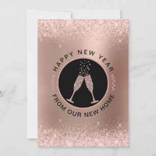 Cartes Pour Fêtes Annuelles Nouvel An Nouveau Rose Accueil Changement d'adress