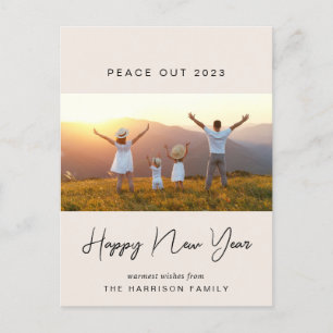 Cartes Pour Fêtes Annuelles Nouvel An Peace Out 2022 Photos Cream