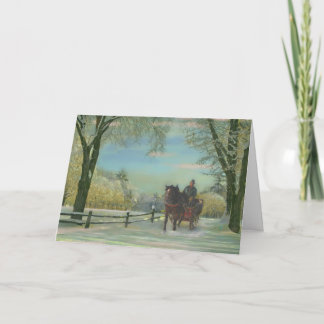 Cartes Pour Fêtes Annuelles Nouvelle-Angleterre Sleigh Ride, Gallery Card