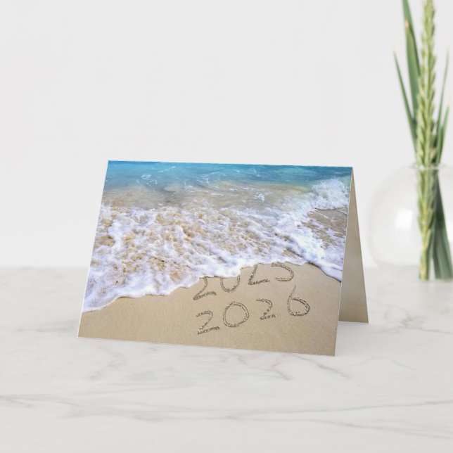 Cartes Pour Fêtes Annuelles Nouvelle Année 2026 Ocean Beach  (Devant)