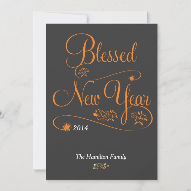 Cartes Pour Fêtes Annuelles nouvelle année bénie (Devant)