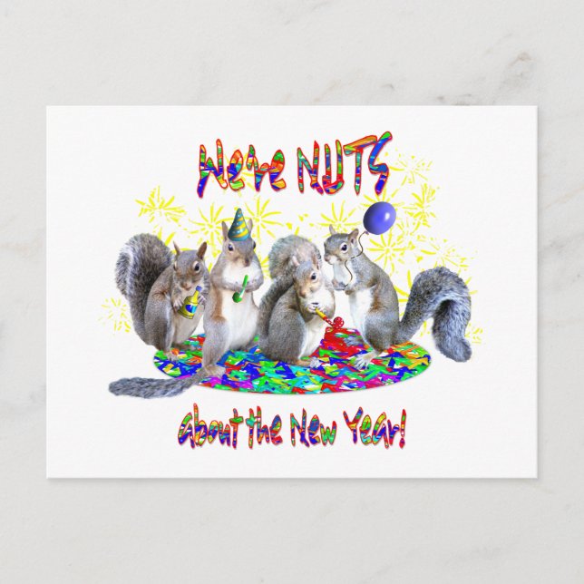 Cartes Pour Fêtes Annuelles Nouvelle année d'écureuils (Devant)