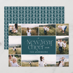 Cartes Pour Fêtes Annuelles Nouvelle année multi Photo élégant Art Déco modern