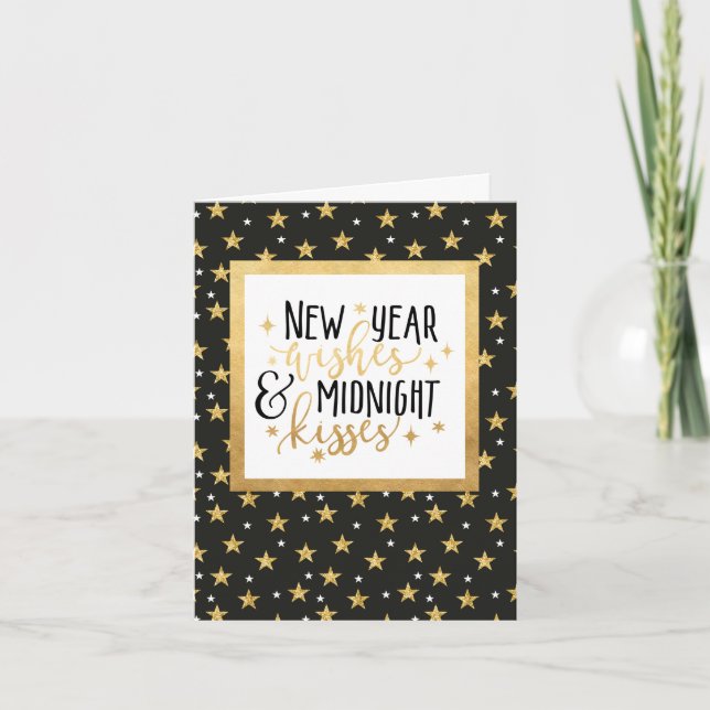 Cartes Pour Fêtes Annuelles Nouvelle année Wives Gold Stars (Devant)